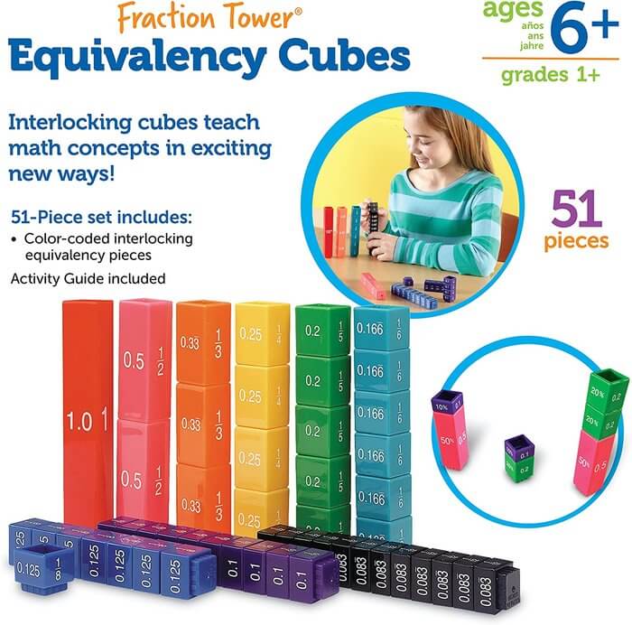 JUEGO SET CUBOS DE EQUIVALENCIA FRACTION TOWER | Learning Resources Educational Toys