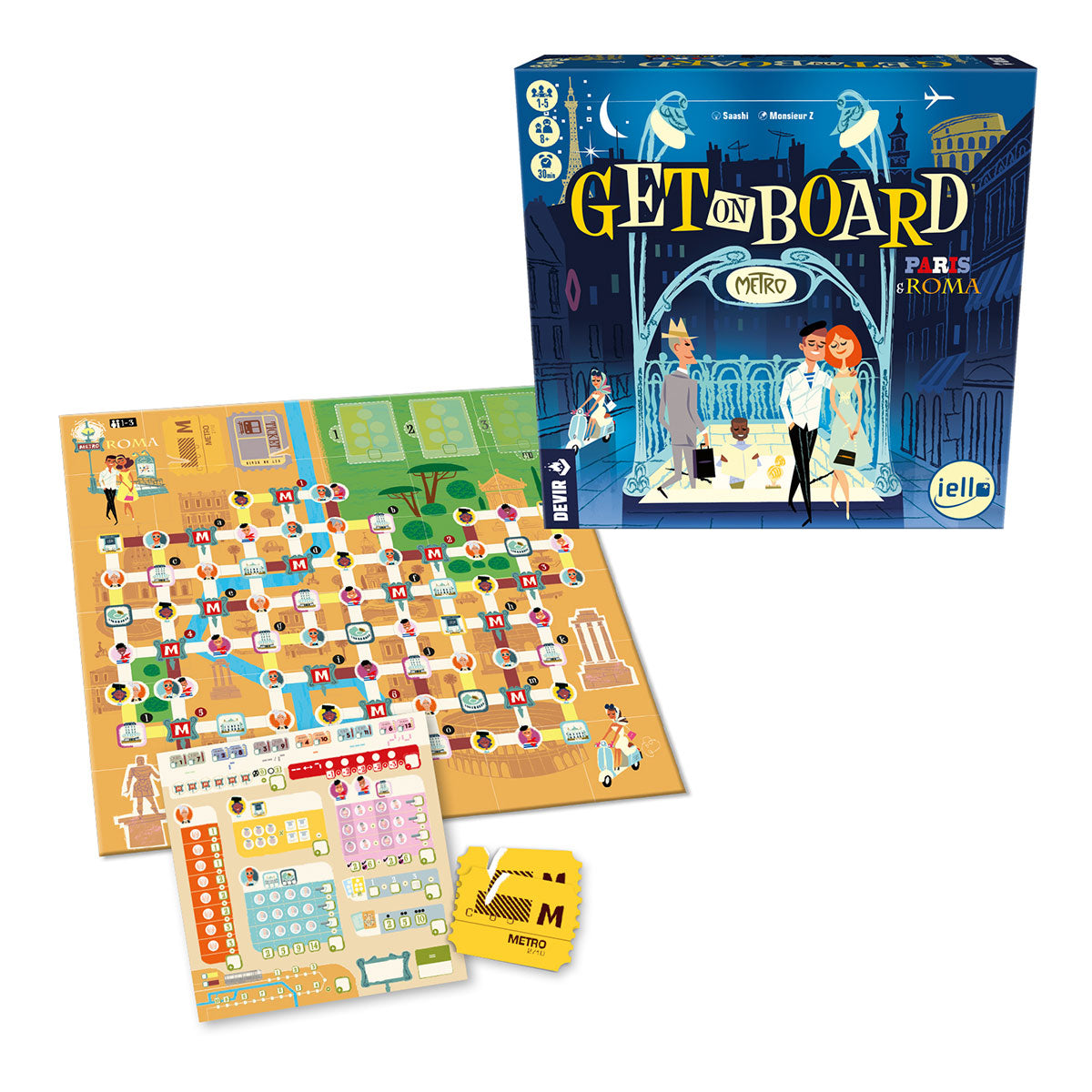 Get on Board Paris y Roma  - Juego de mesa - Devir - Desde 8 años