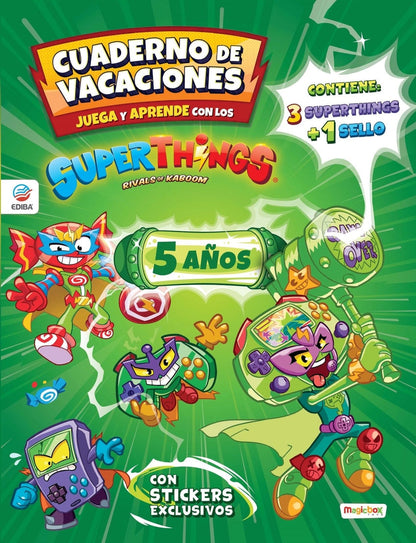 Cuaderno de Vacaciones juega y aprende Superthings Guardians of Kazoom para 5 añ | Ediba Europa EON SL Books