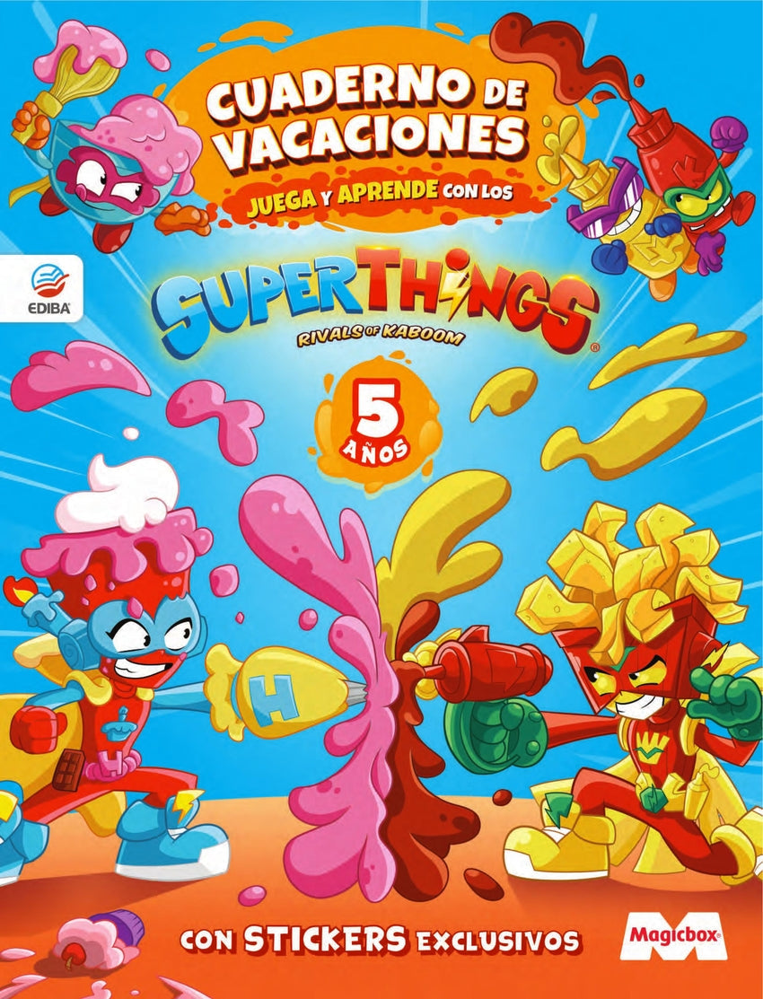 Cuaderno de Vacaciones juega y aprende Superthings Legends para 5 años | Ediba Europa EON SL Books