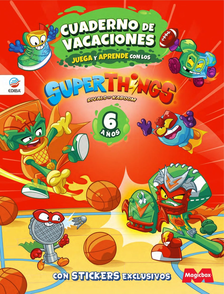 Cuaderno de Vacaciones juega y aprende Superthings Legends para 6 años | Ediba Europa EON SL Books