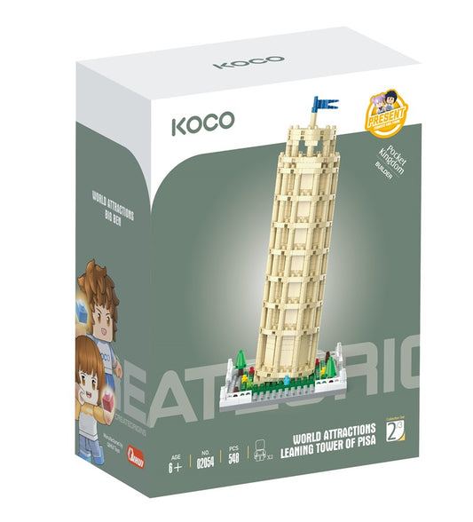 KOCO JUEGO DE COSTRUCCION Torre Pisa 548 Pcs  - Juego de construcción desde los 6 años - Koco