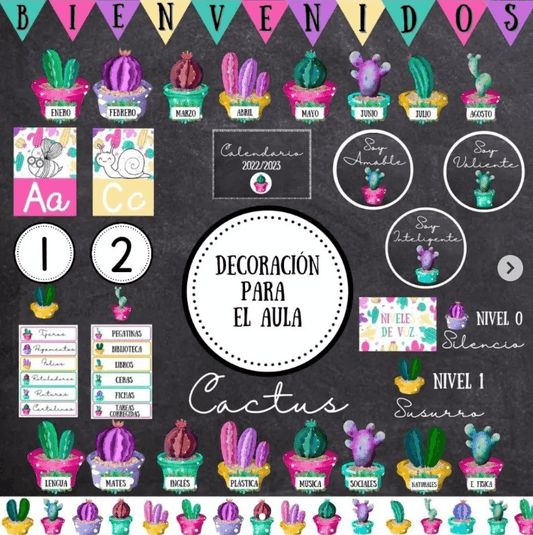 Decoración para el Aula Completa Cactus | Ladycraft E-Books