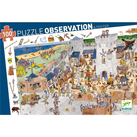 Puzzle Observación Castillo y poster - Djeco +5 años