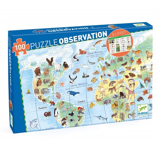 Puzzle Observación Animales del Mundo 100 piezas - Djeco  +5 años