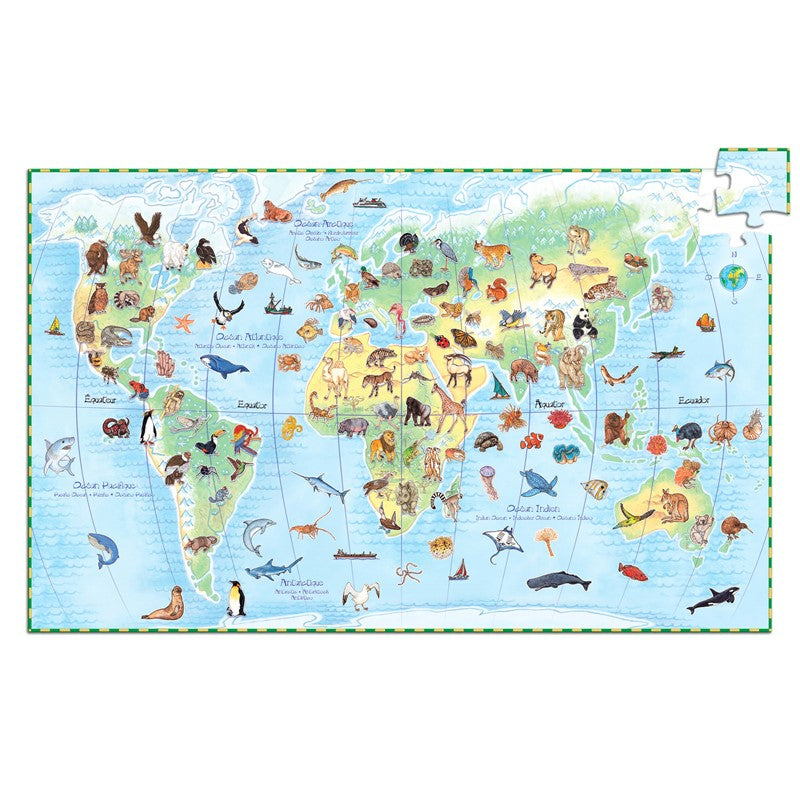 Puzzle Observación Animales del Mundo 100 piezas - Djeco  +5 años