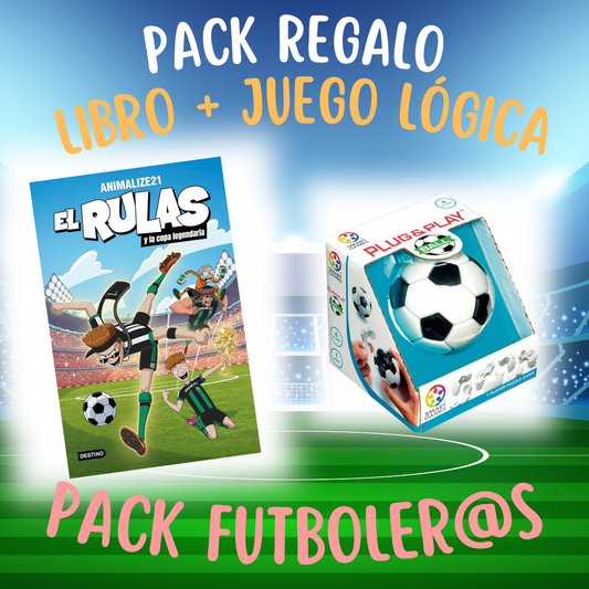 Pack regalo 8 años Futboler@s " El Rulas 2 (El Rulas y la copa legendaria) + Plug & Play Ball Juego de lógica "