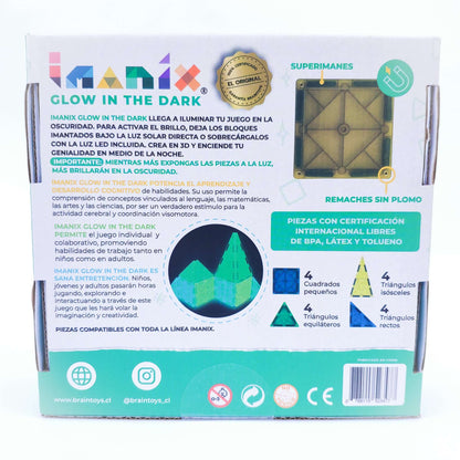 Braintoys Imanix Glow in the Dark 16 piezas. Brilla en la oscuridad Building Toys