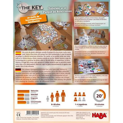 The Key – Sabotaje en el parque de atracciones - Juego de mesa - Haba Board Games