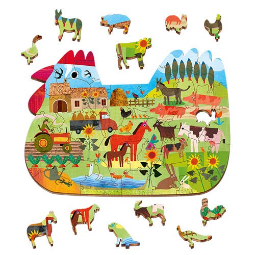 Woody Puzzle La Granja 48 pcs Puzzle de madera para ni os 5 a os